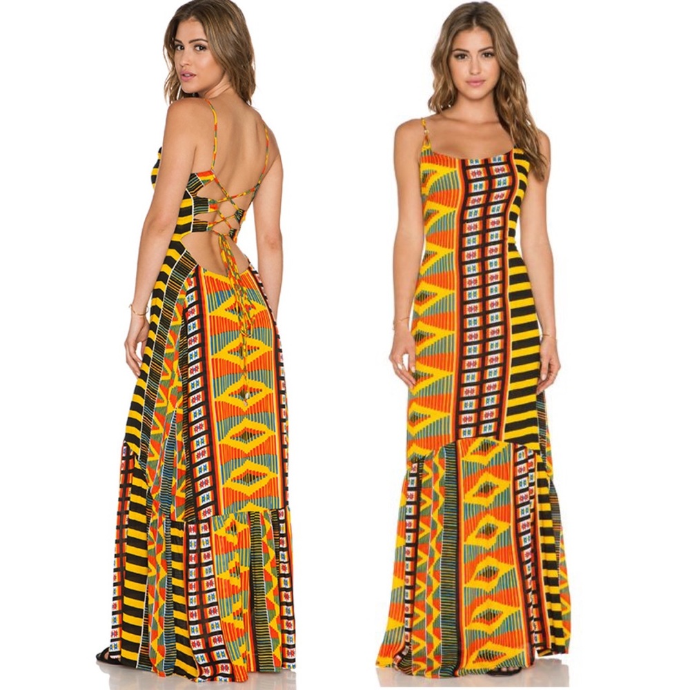 INDAH Zera Maxi Dress, Tribal King Print, African